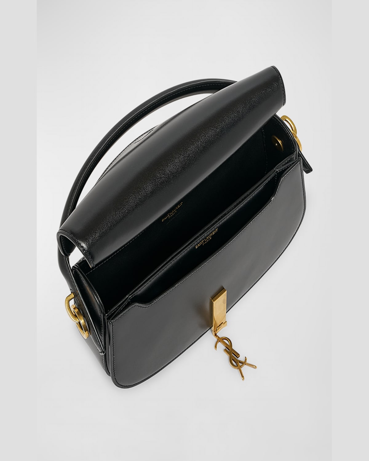 Saint Laurent Ysl Flap Crossbody Bag In Leather In Dark Currant
