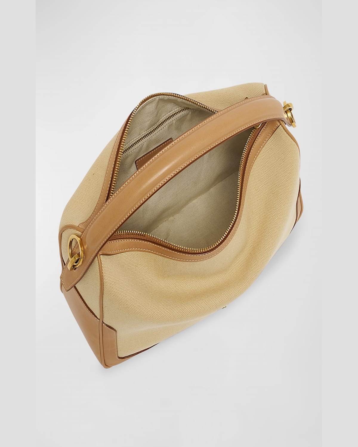 SAINT LAURENT YSL CAMERA TOP-HANDLE BAG IN CANVAS AND LEATHER 