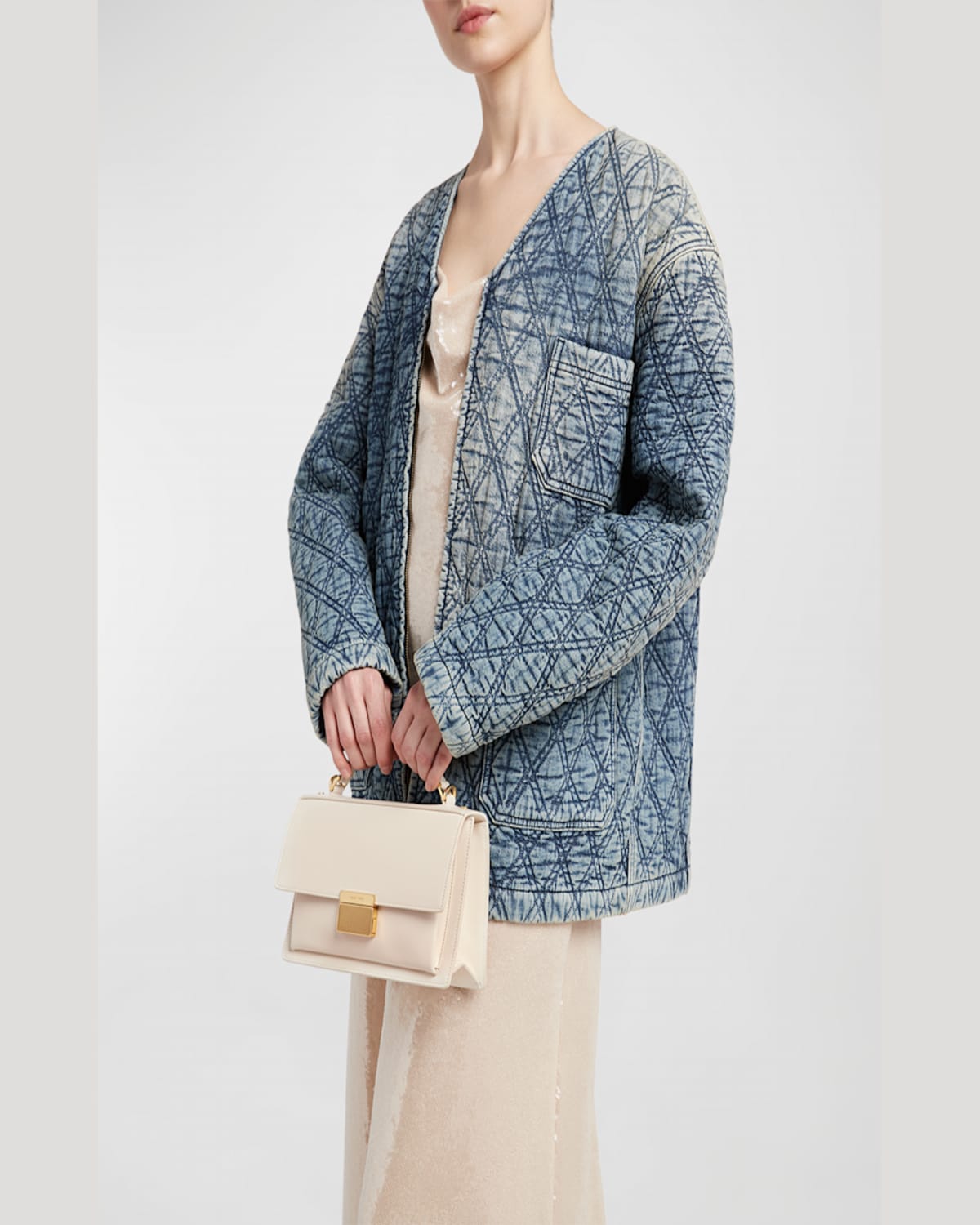 Golden Goose Venezia Flap Leather Crossbody Bag In Butter