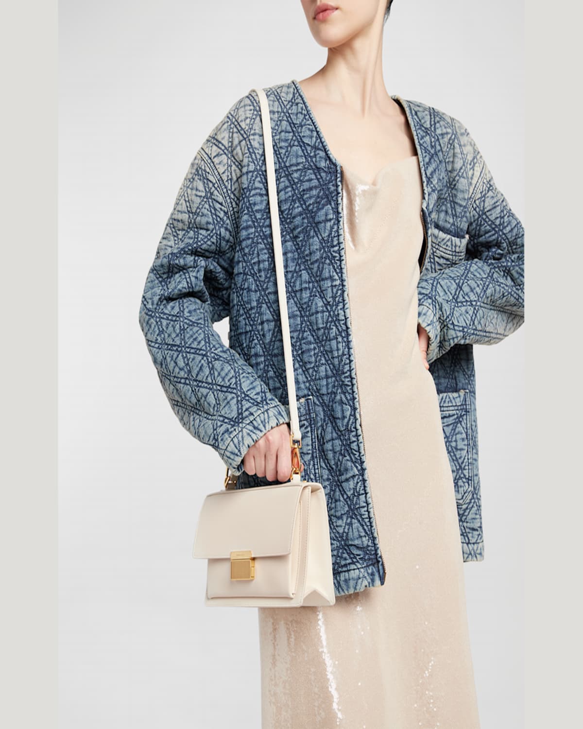 Golden Goose Venezia Flap Leather Crossbody Bag In Butter