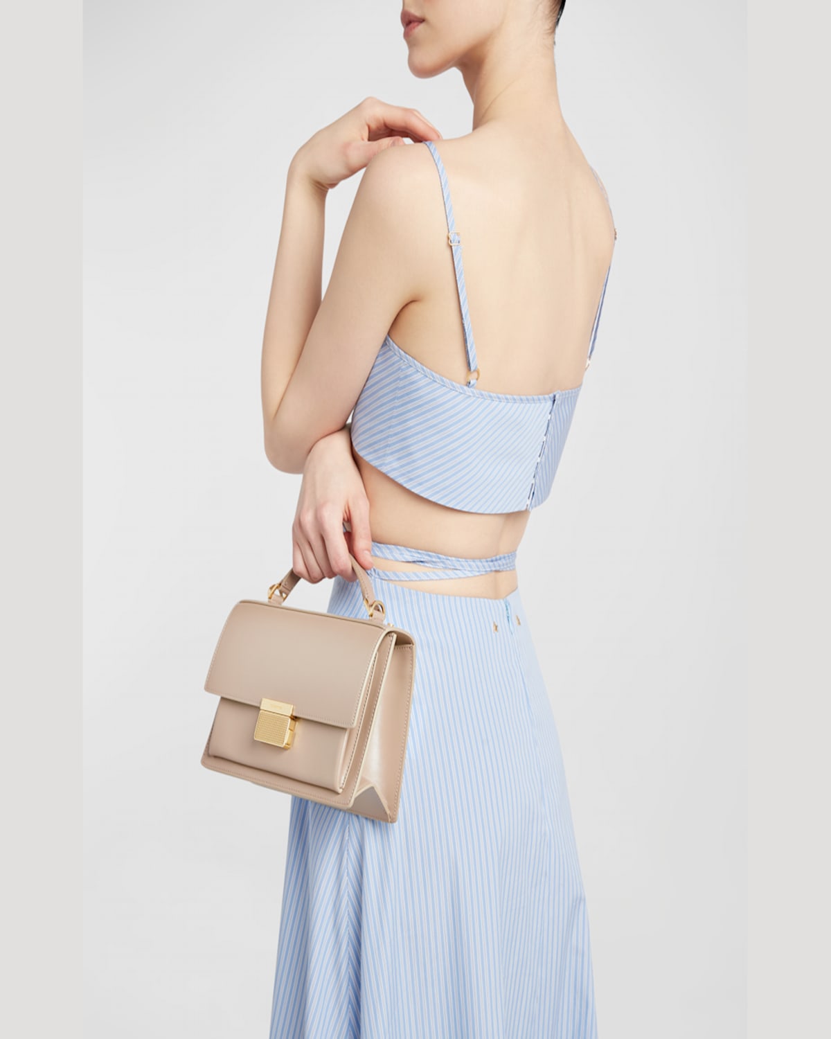 Golden Goose Venezia Flap Leather Crossbody Bag In Cappuccino