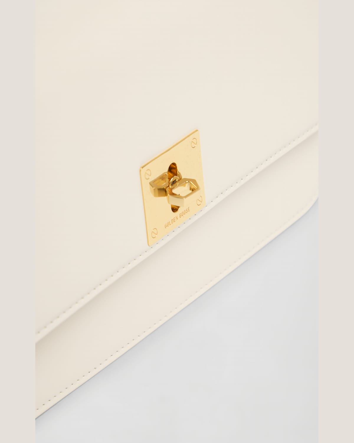 Golden Goose Gioia Flap Leather Shoulder Bag In Buttercream