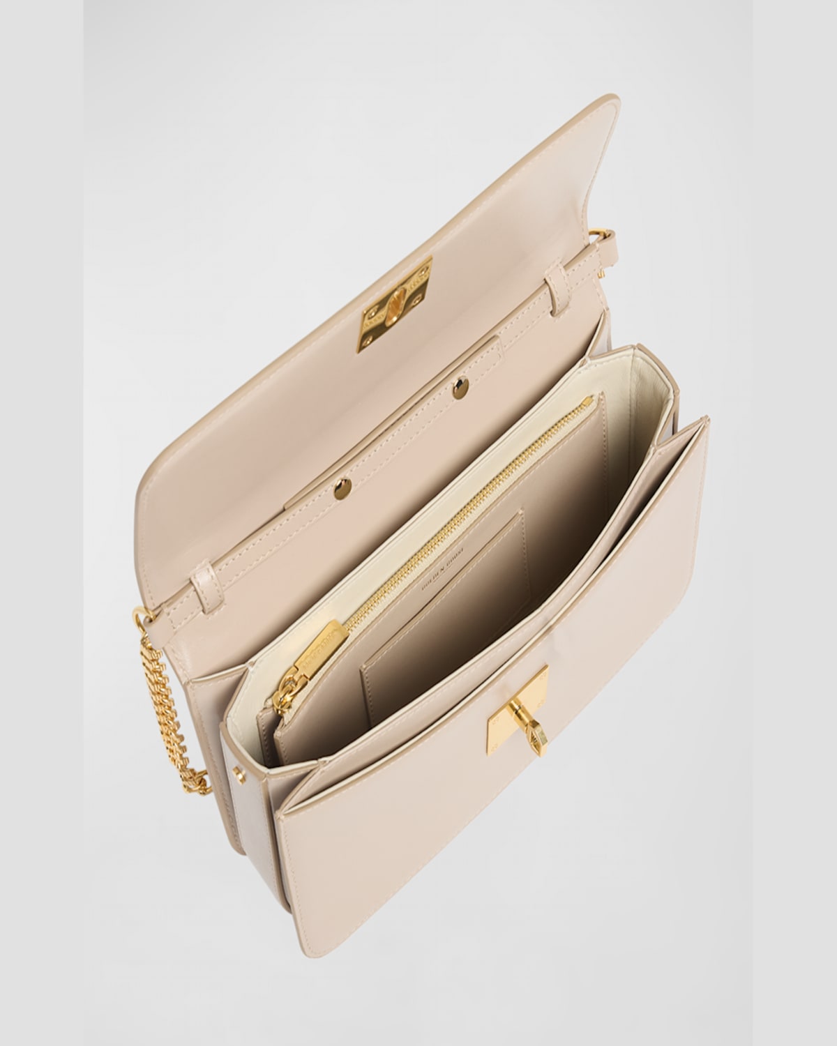Golden Goose Gioia Flap Leather Shoulder Bag In Nude