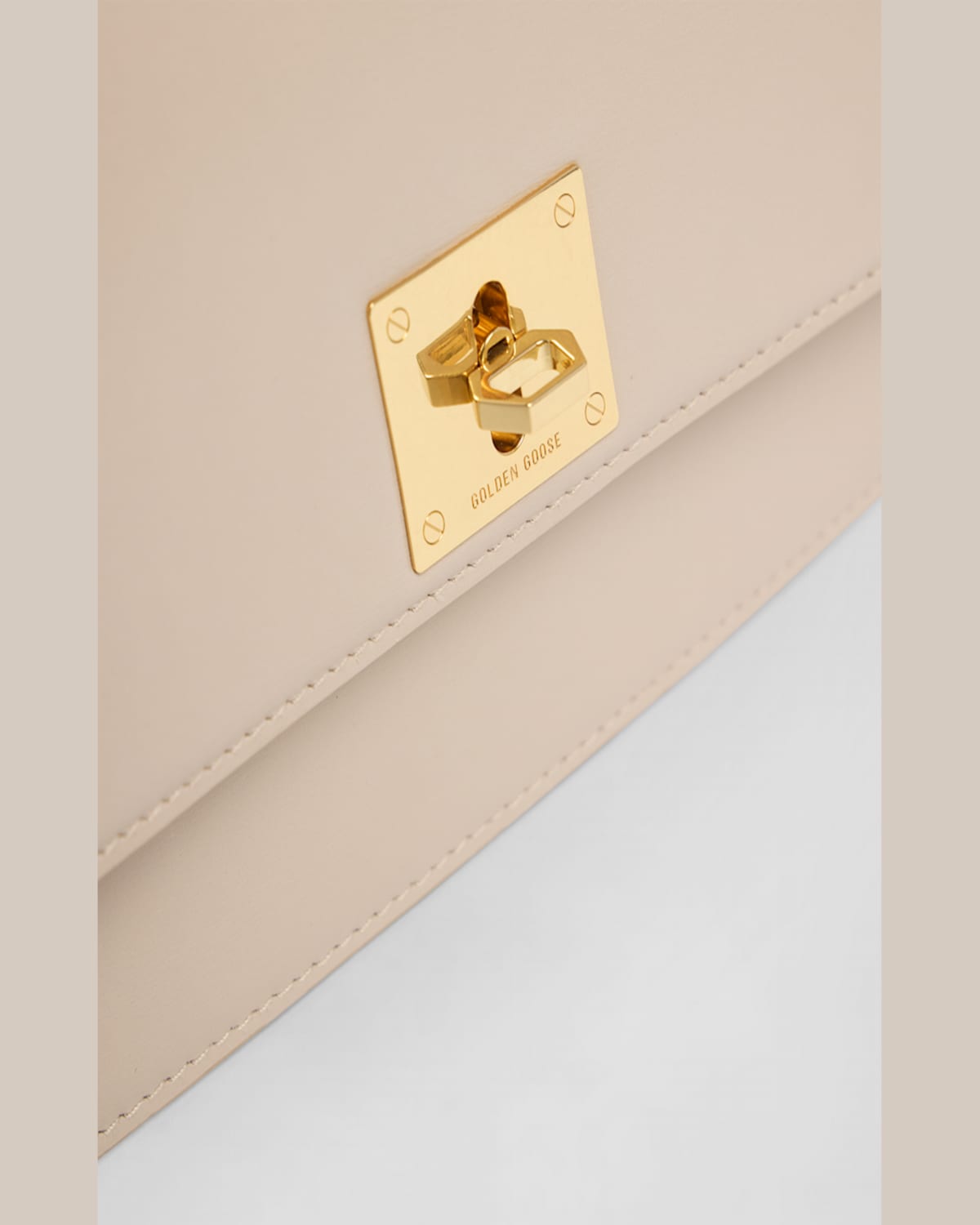 Golden Goose Gioia Flap Leather Shoulder Bag In Nude