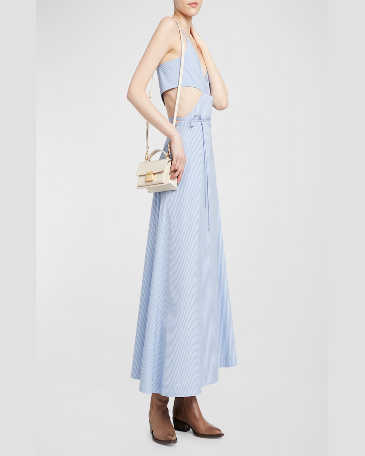 Golden Goose Venezia Small Flap Leather Crossbody Bag In Butter
