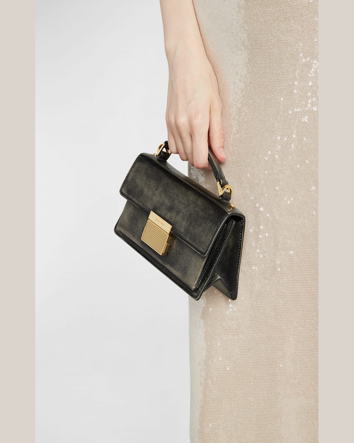 Golden Goose 'venezia' Black Hangbag With Adjustable And Removable Shoulder Strap And Clasp Closure In Black