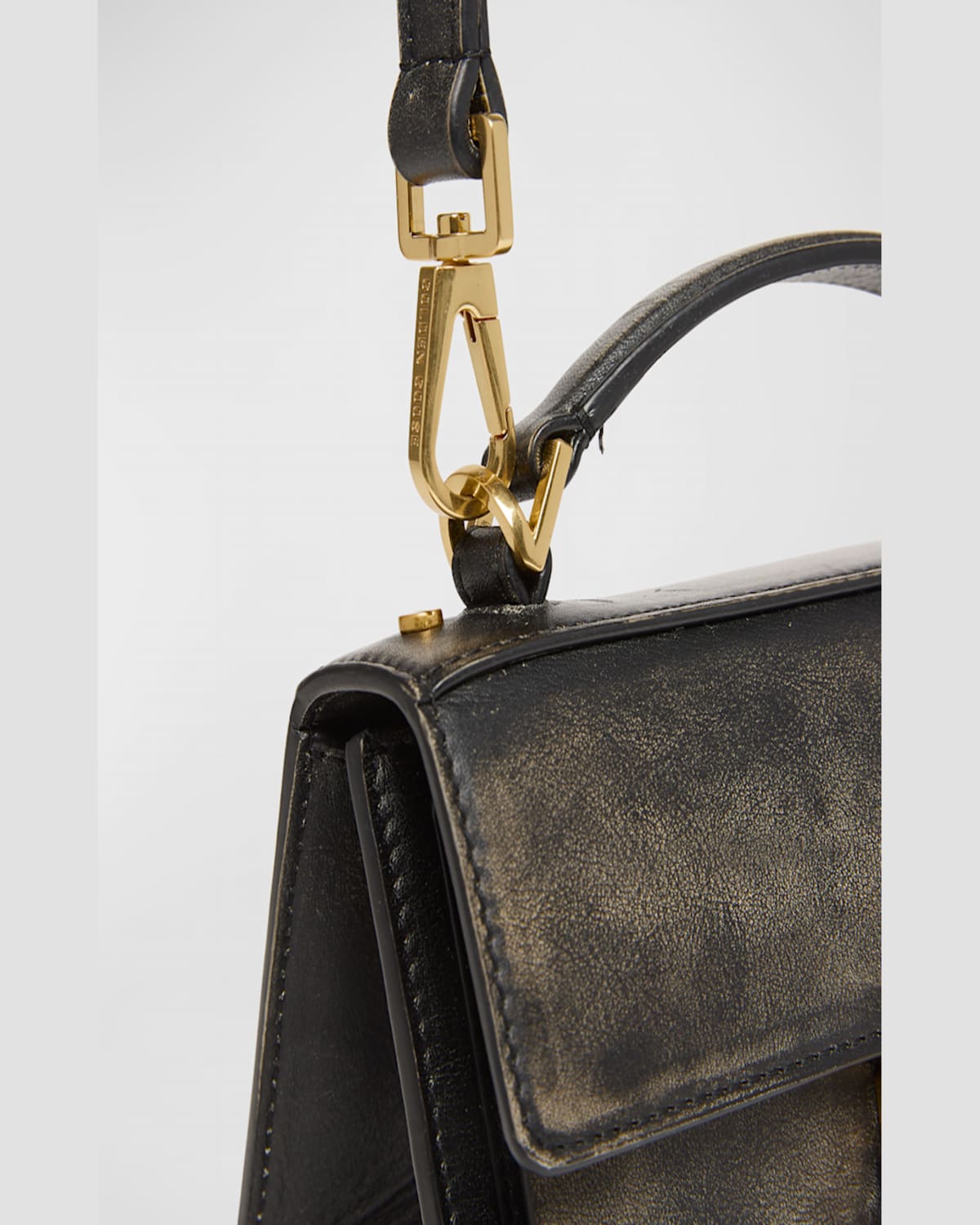 Golden Goose 'venezia' Black Hangbag With Adjustable And Removable Shoulder Strap And Clasp Closure In Black
