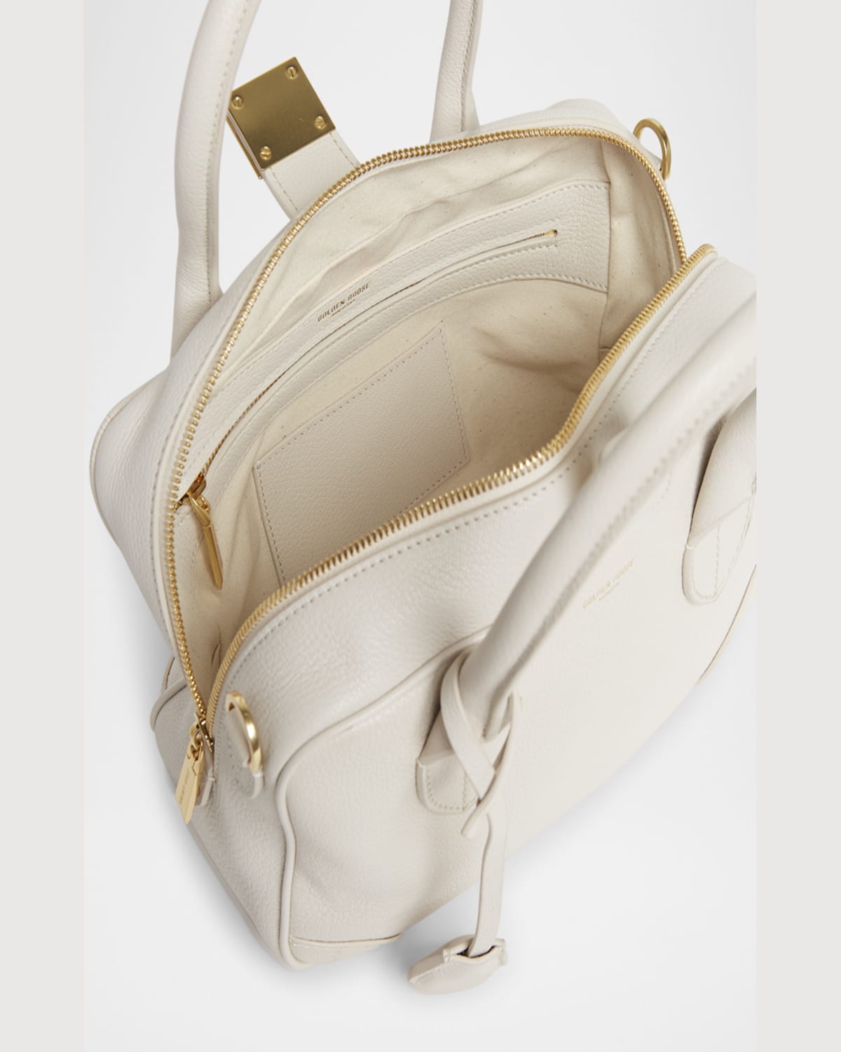 Golden Goose Vita Zip Goat Leather Top-handle Bag In Butter