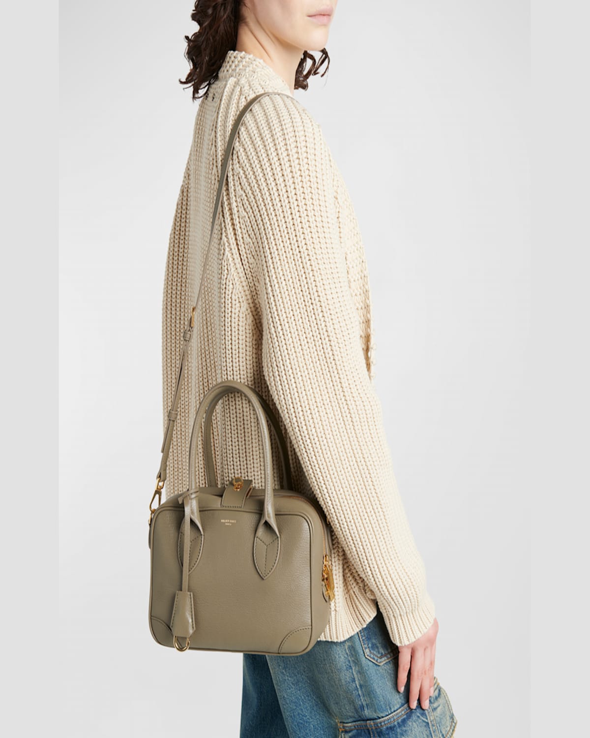 Golden Goose Vita Zip Goat Leather Top-handle Bag In Lipstick Red