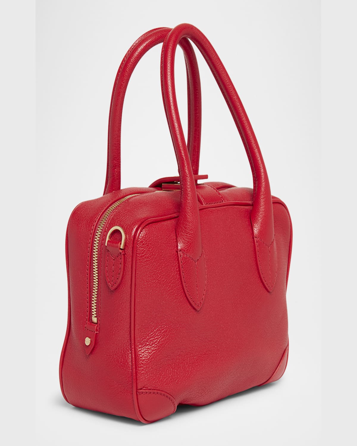 Golden Goose Vita Zip Goat Leather Top-handle Bag In Lipstick Red