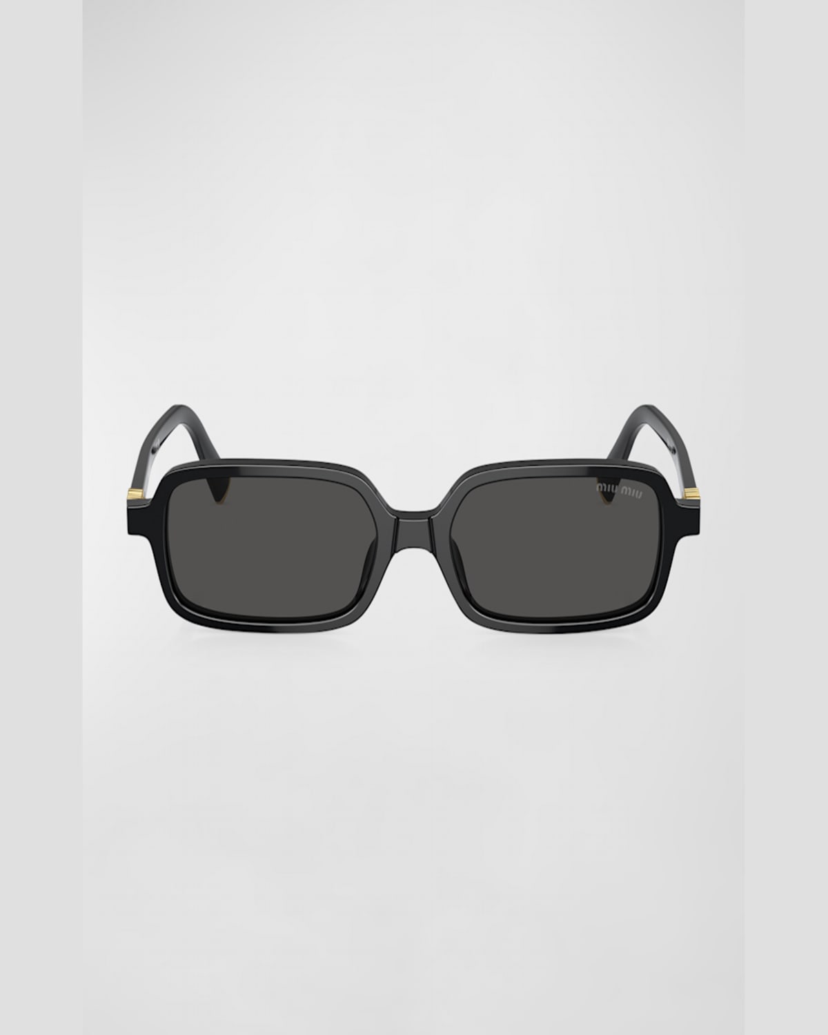 Miu Miu Logo Acetate Rectangle Sunglasses In Light Blue