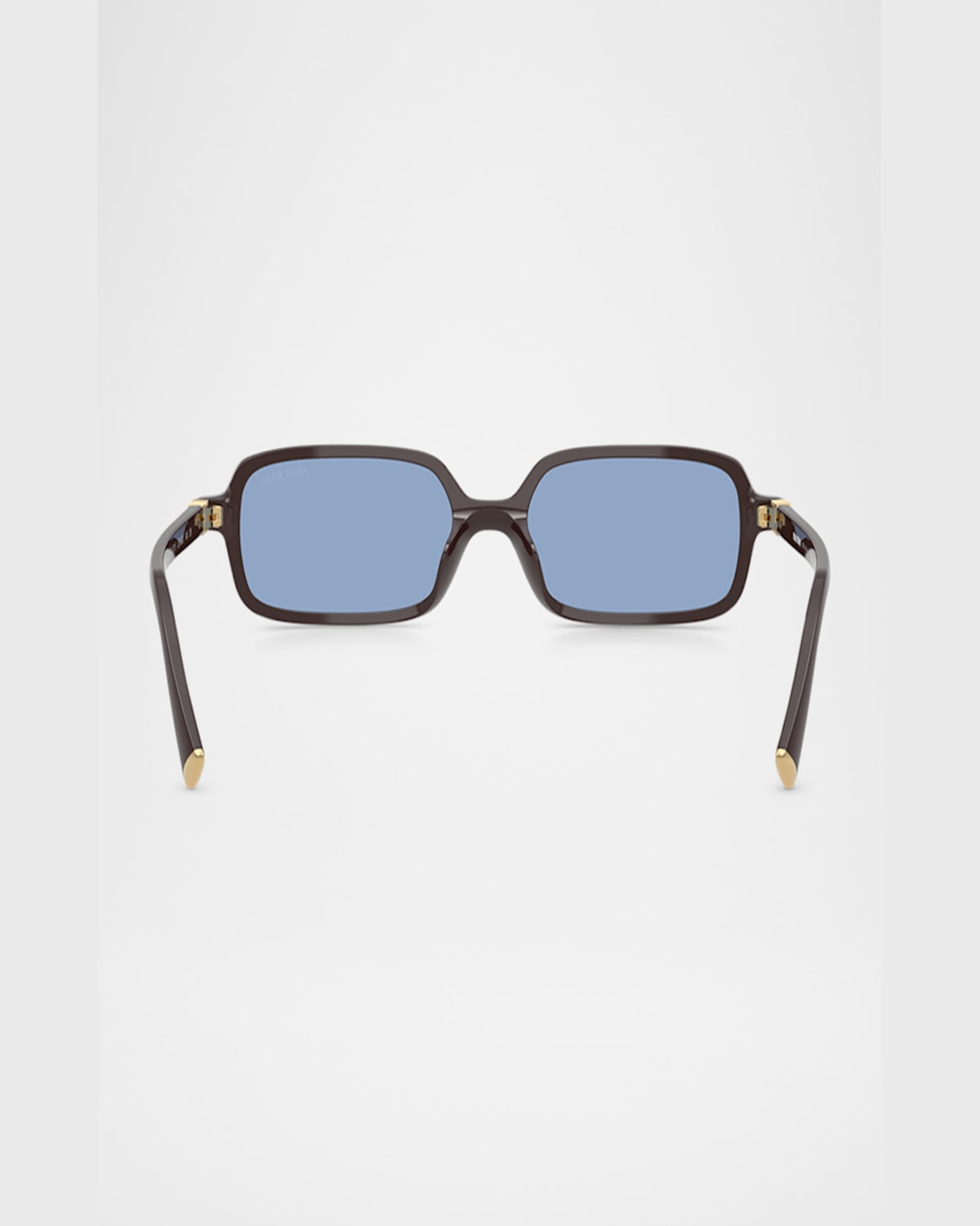 Miu Miu Logo Acetate Rectangle Sunglasses In Light Blue