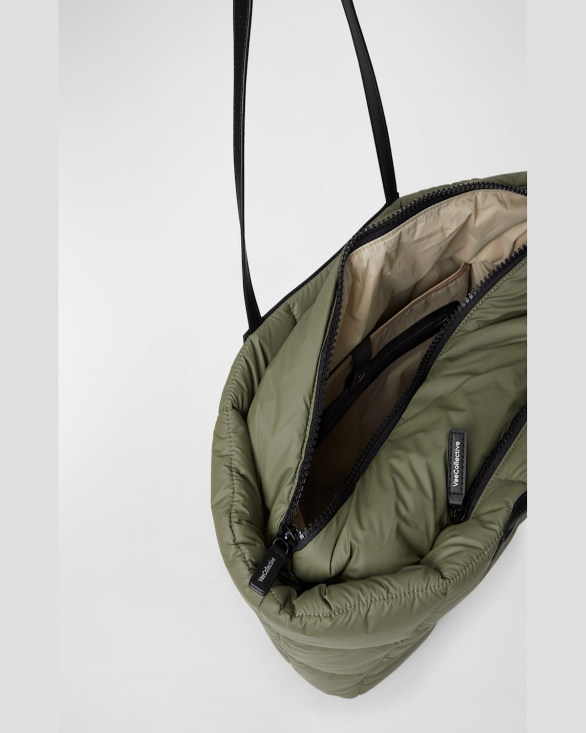 Veecollective Porter Max Quilted Tote Bag In Moss