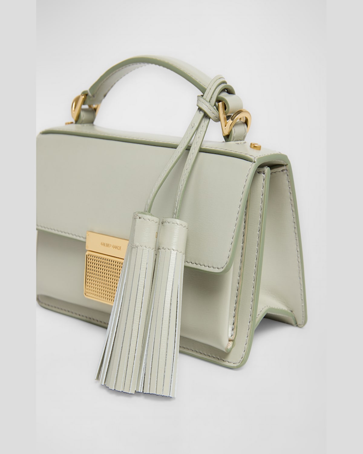 Golden Goose Leather Tassel Charm In Mineral Grey