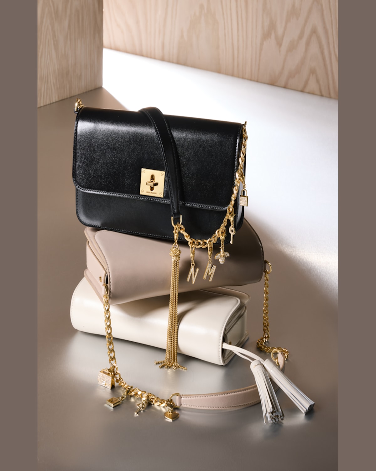 Golden Goose Golden Embellished Letter Charm In Gold