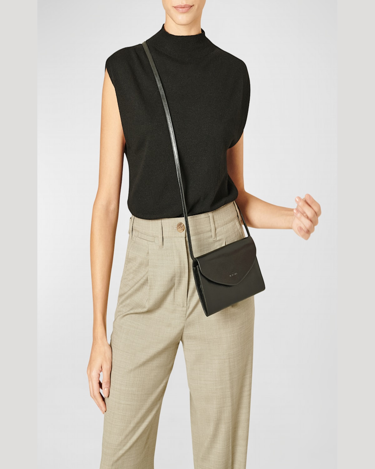 Il Bisonte Bigallo Envelope Flap Leather Clutch Bag In Black