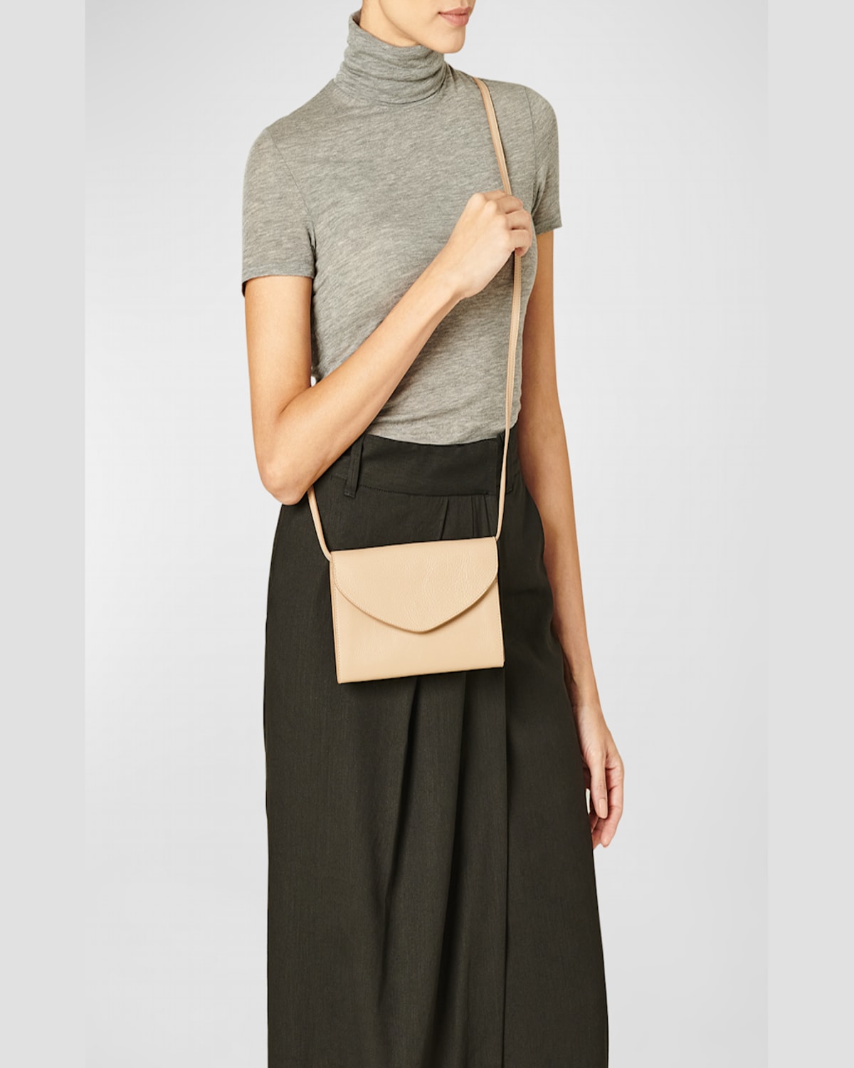 Il Bisonte Bigallo Envelope Flap Leather Clutch Bag In Caffe Latte