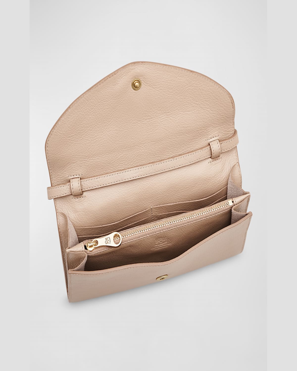 Il Bisonte Bigallo Envelope Flap Leather Clutch Bag In Caffe Latte