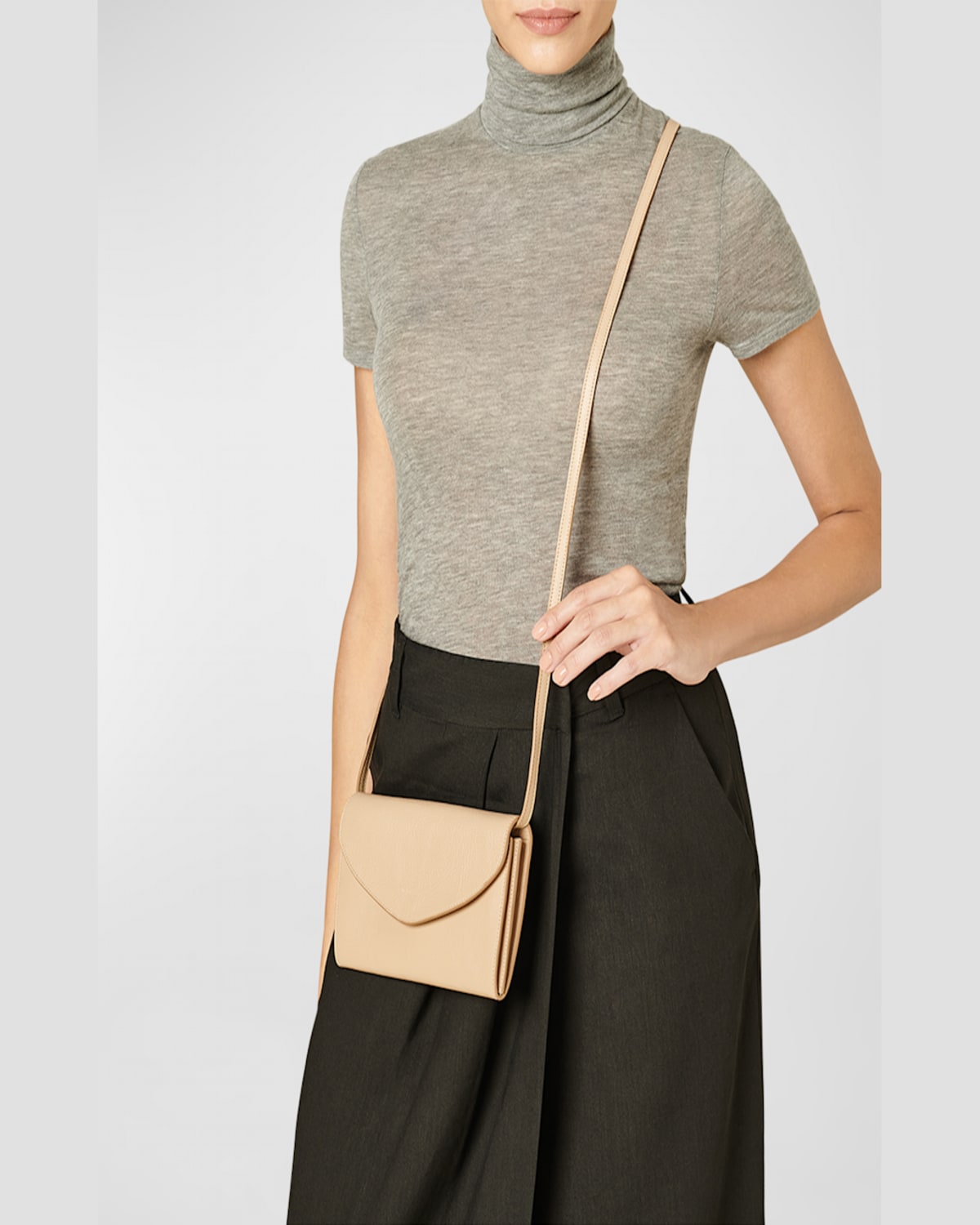 Il Bisonte Bigallo Envelope Flap Leather Clutch Bag In Caffe Latte