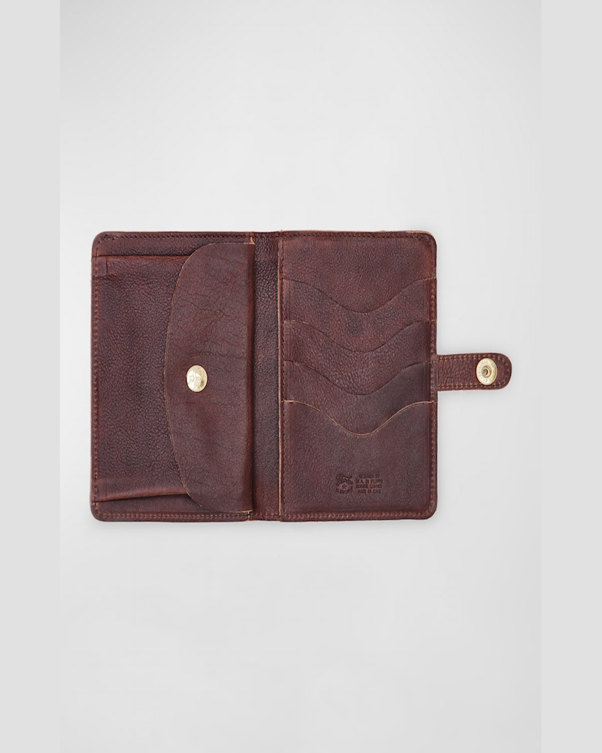Il Bisonte Medium Flap Leather Wallet In Caffe