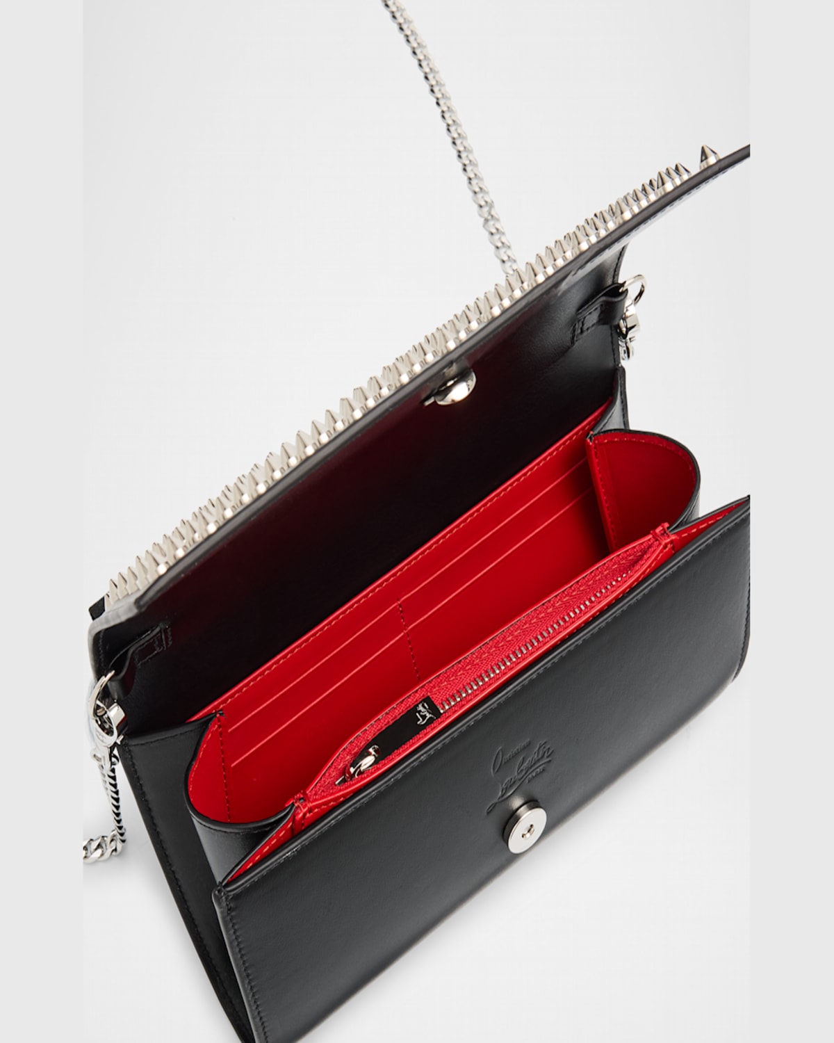 Christian Louboutin Rivet Shoulder Bag In Black/silver