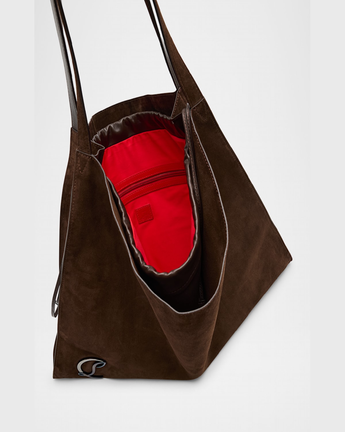 Christian Louboutin Le 54 Tote In Suede In Chocolate