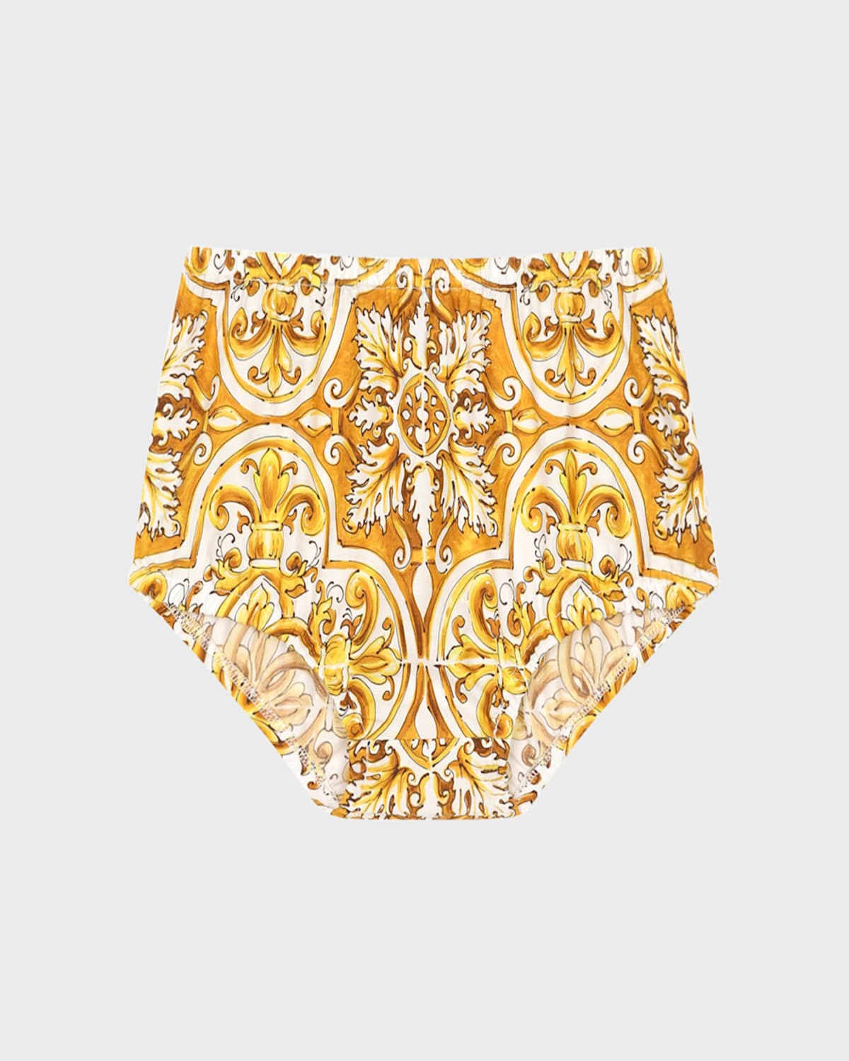 Dolce & Gabbana Girl's Logo-print Maiolica-print Combo Dress In White Print