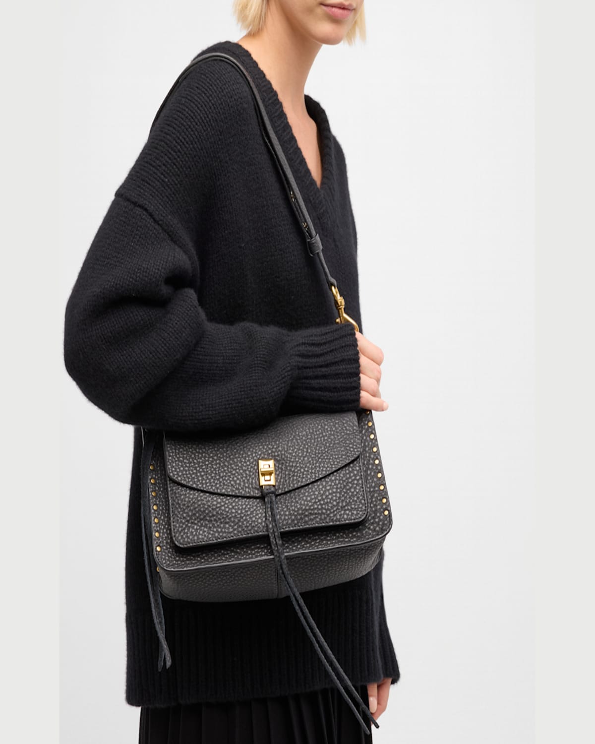 Rebecca Minkoff Darren Signature Leather Shoulder Bag In Caramello