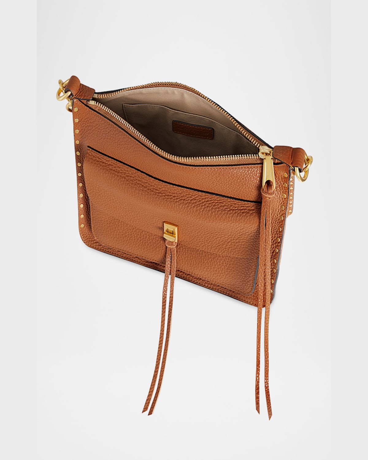 Rebecca Minkoff Darren Signature Leather Shoulder Bag In Caramello