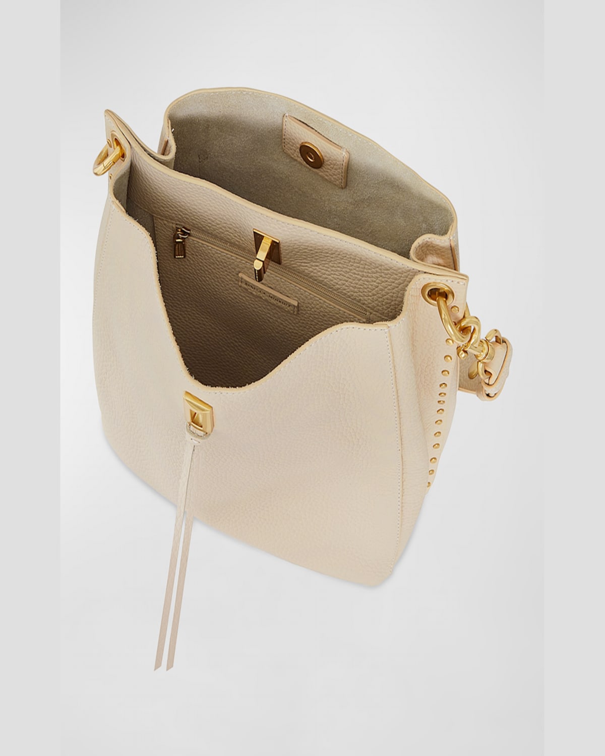 Rebecca Minkoff Darren Leather Shoulder Bag In Stone