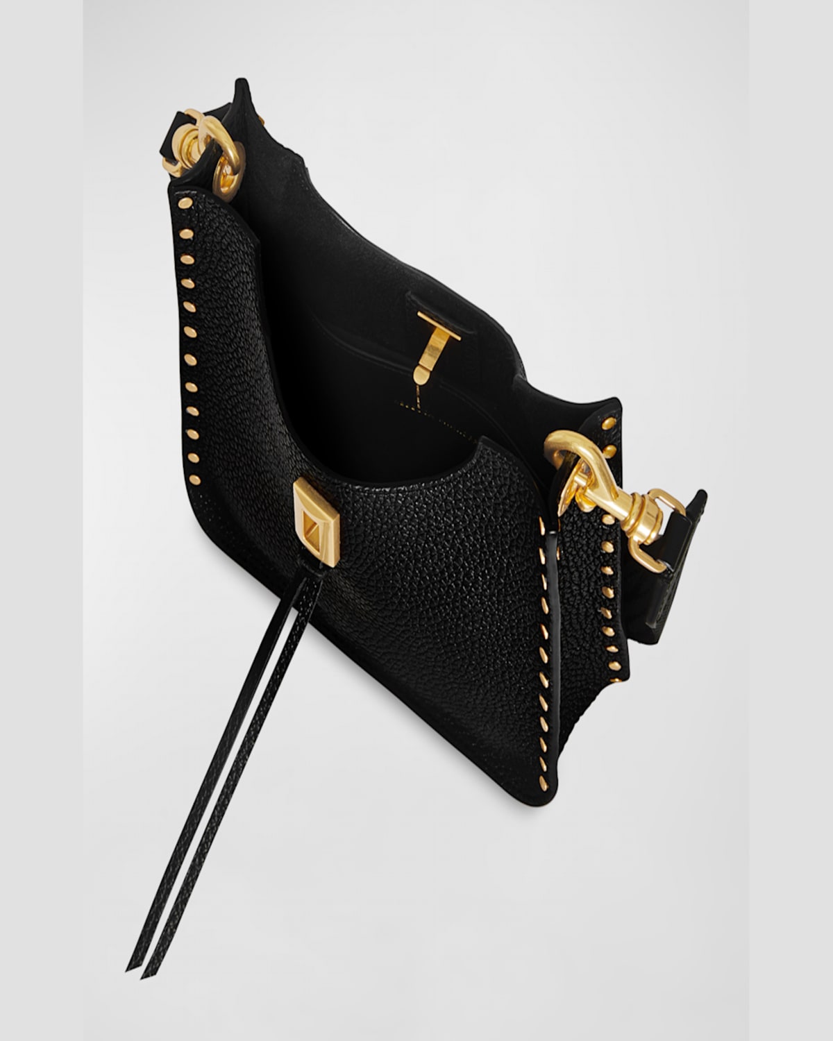Rebecca Minkoff Darren Small Studded Leather Shoulder Bag In Black