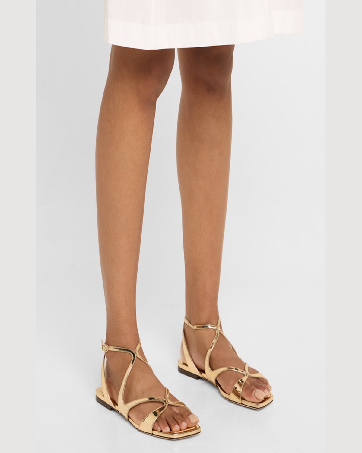 Jimmy Choo Sandales En Cuir Ayla In Gold