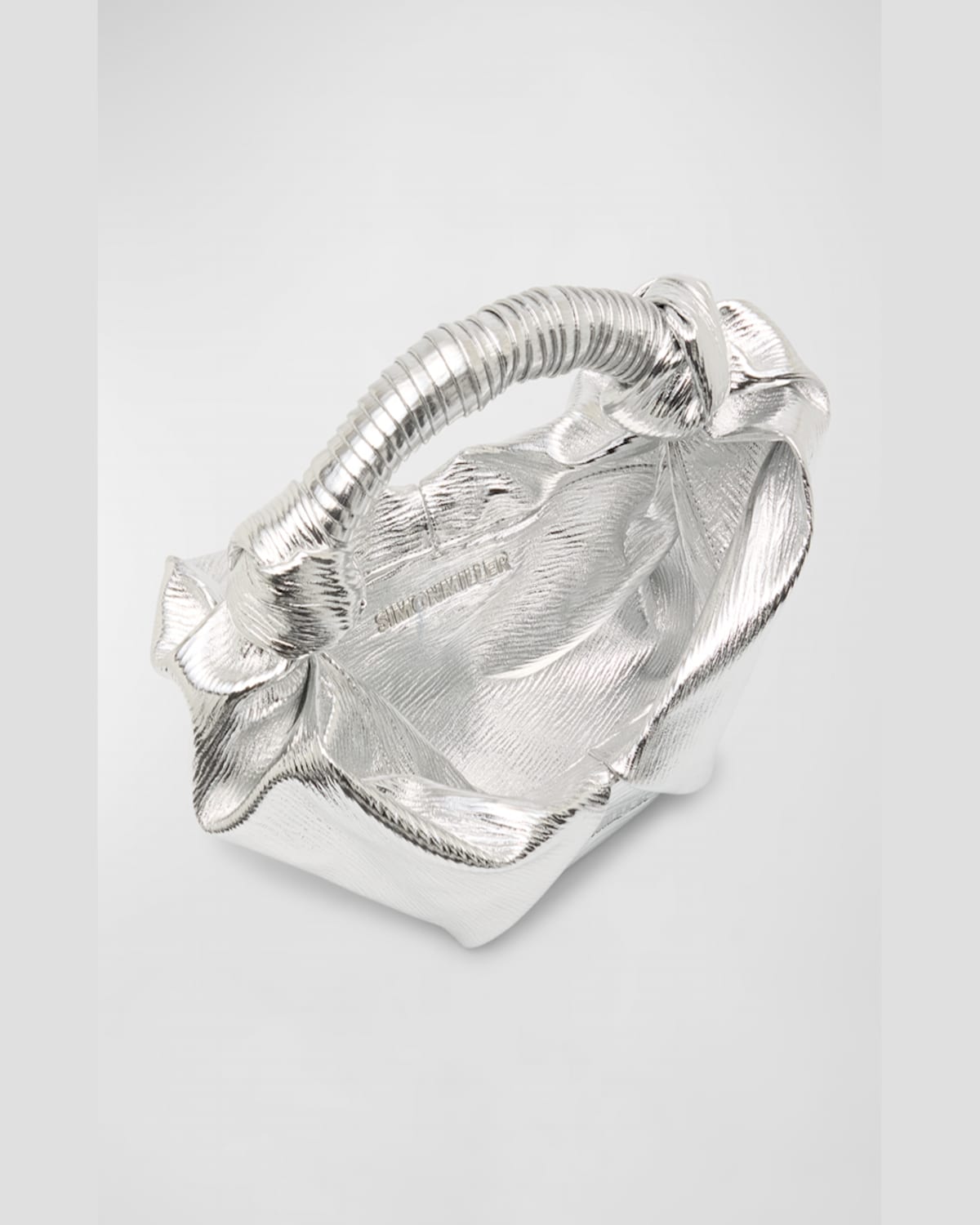 Simonmiller Lopsy Metallic Top-handle Bag In Silver