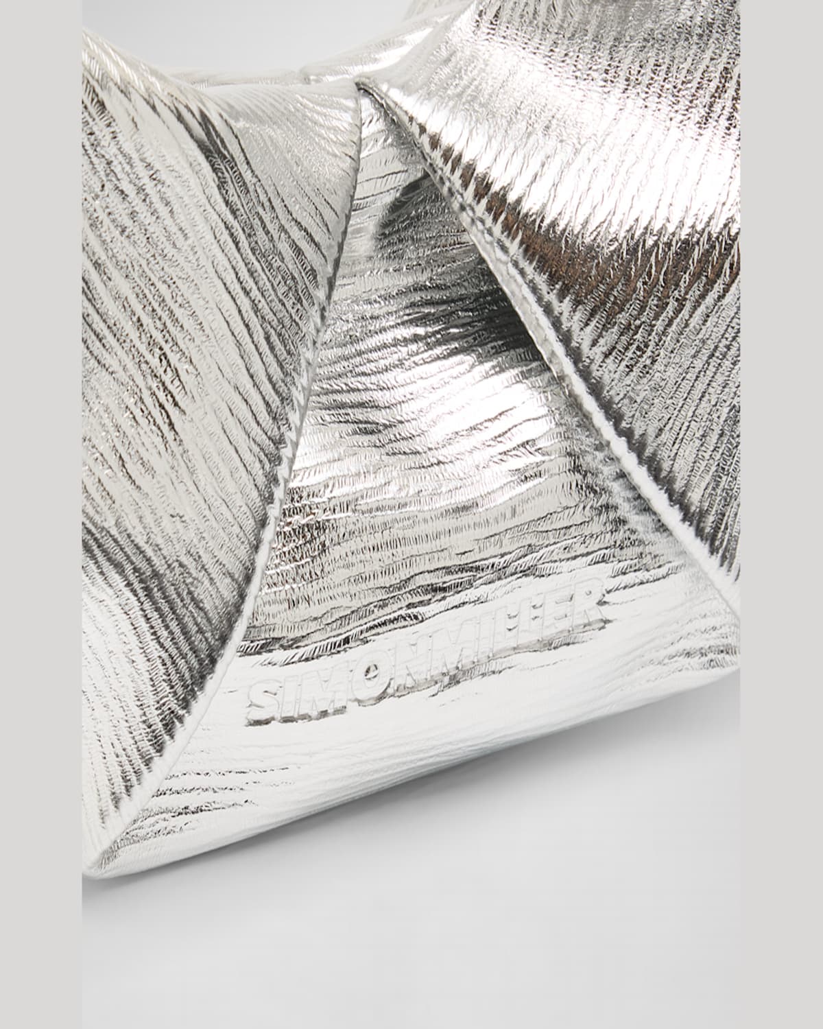Simonmiller Lopsy Metallic Top-handle Bag In Silver