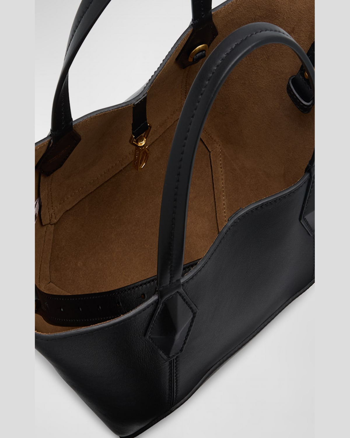 Jimmy Choo Diamond Small Leather Tote Bag In Black