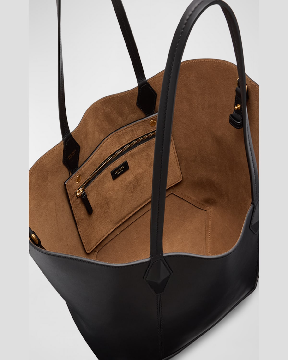 Jimmy Choo Medium Diamond Leather Tote Bag In Black