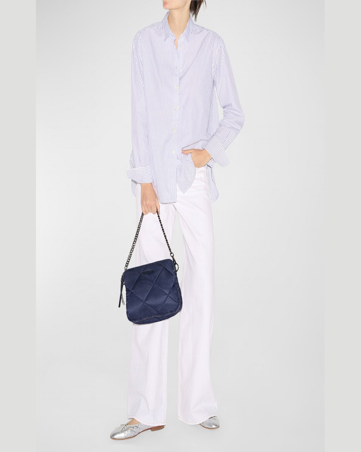 Mz Wallace Madison Quilted Nylon Crossbody Bag In Navy