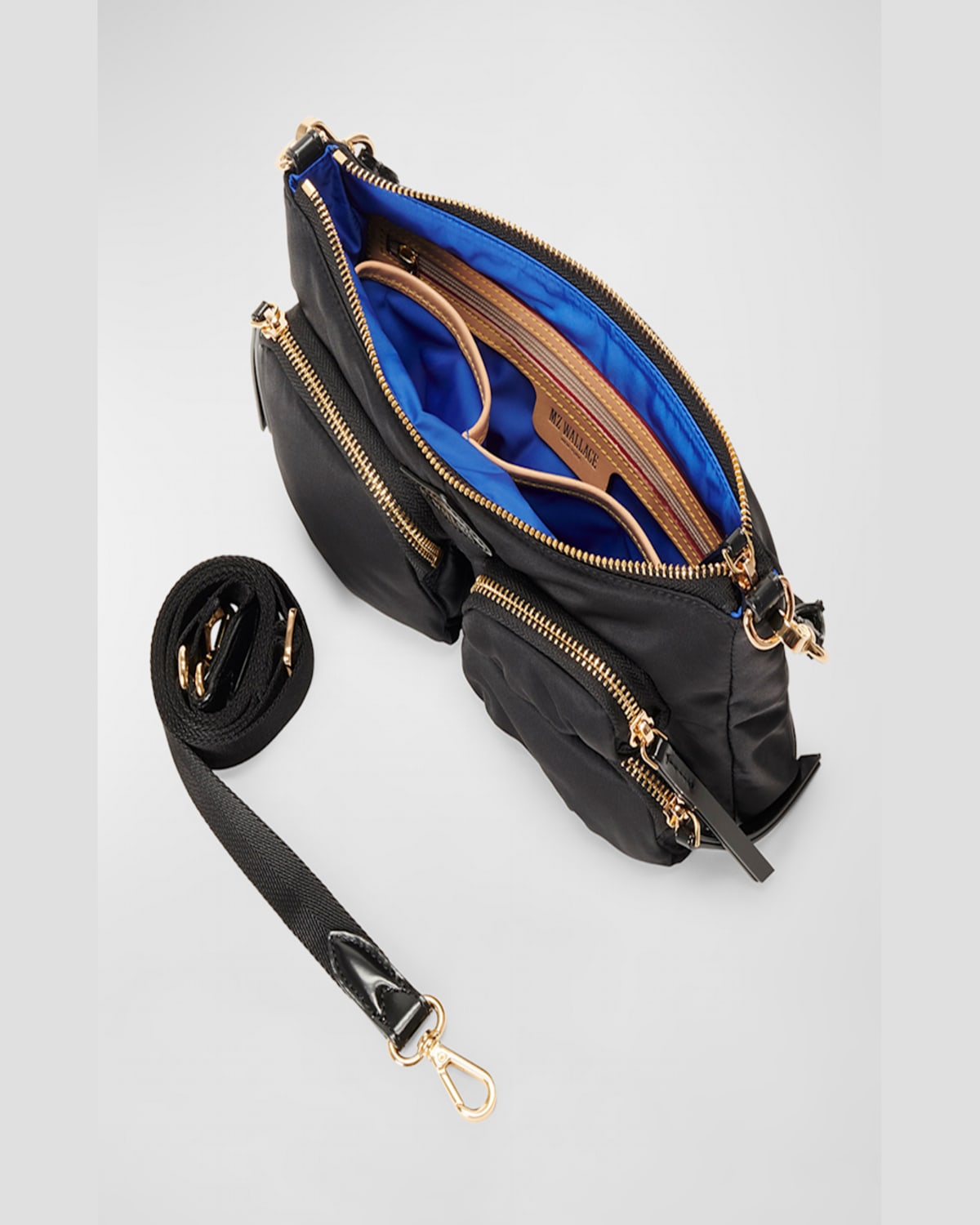 Mz Wallace Chelsea Petite Nylon Shoulder Bag In Black