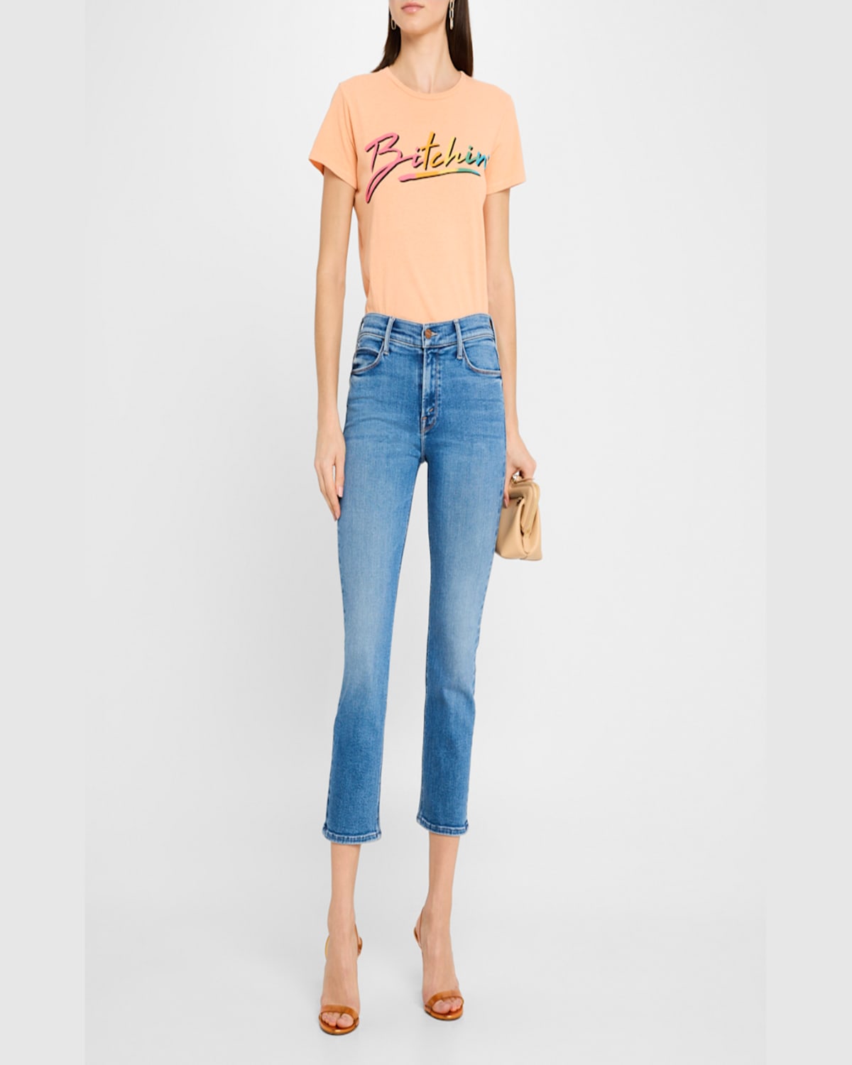 Mother The Dazzler High Rise Cropped Straight Jeans In Ready Set In Ready Set Go