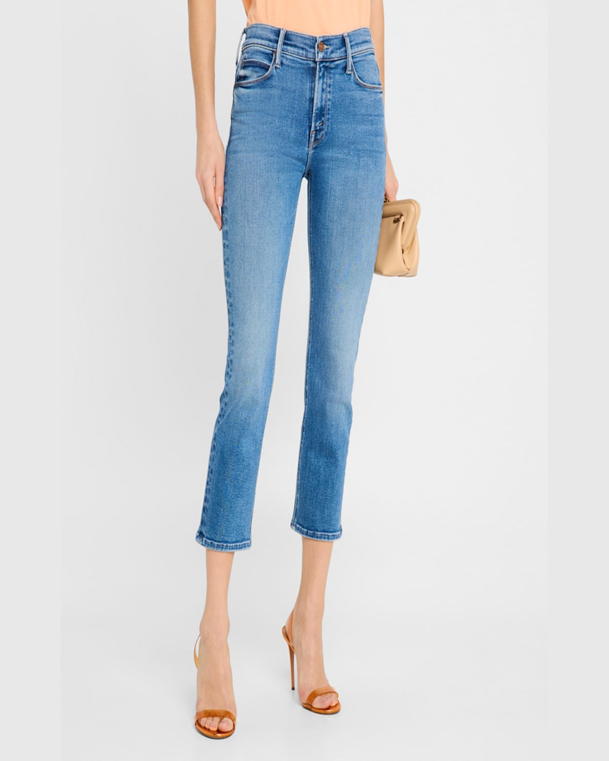 Mother The Dazzler High Rise Cropped Straight Jeans In Ready Set In Ready Set Go