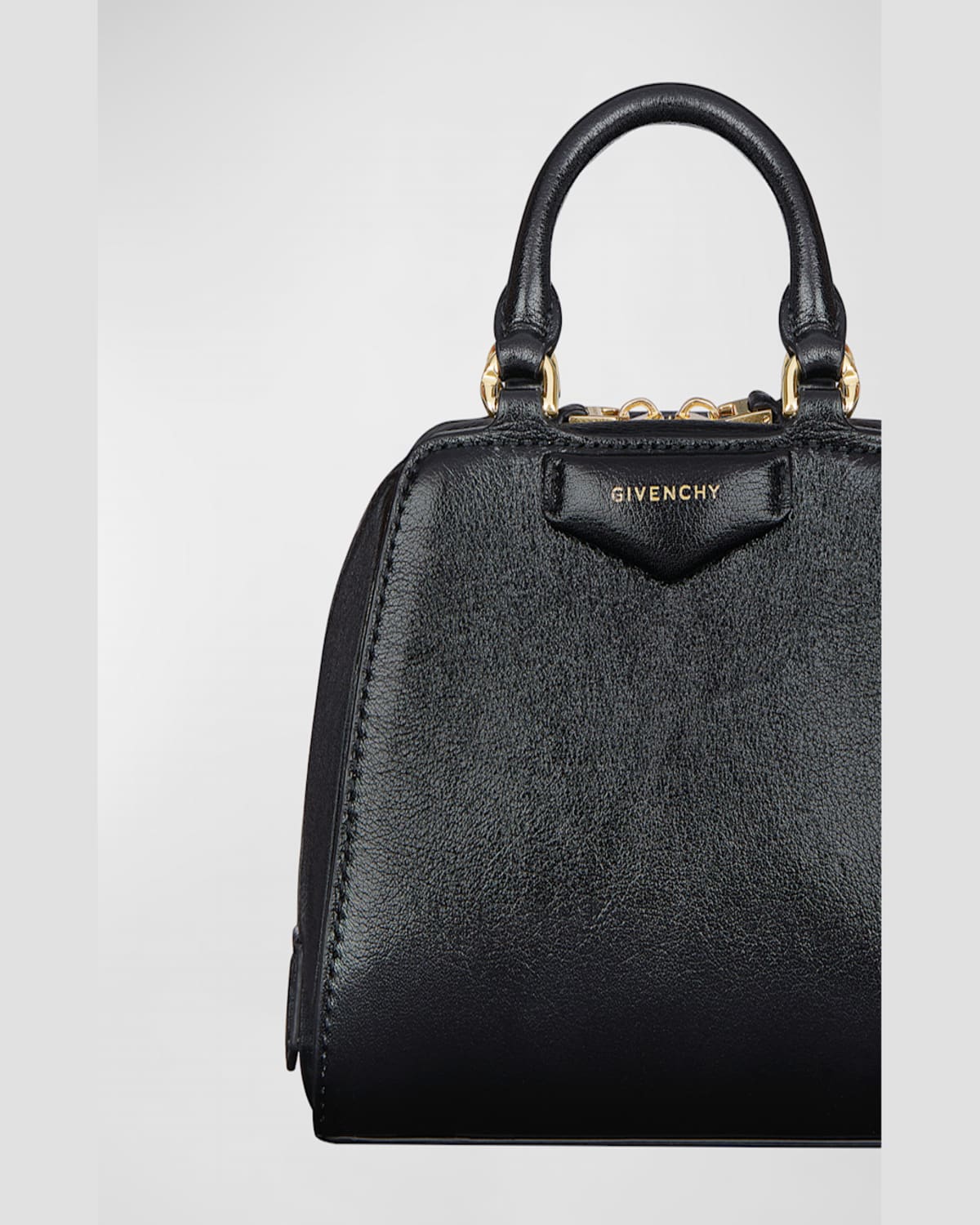 Givenchy Antigona Cube Nano Top-handle Bag In Shiny Tumbled Leather In Black