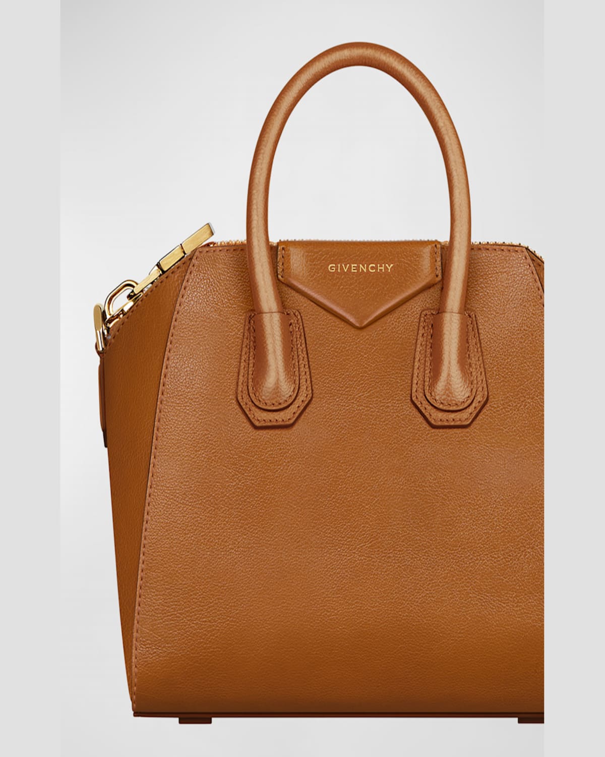 Givenchy Antigona Mini Top-handle Bag In Shiny Tumbled Leather In Soft Tan