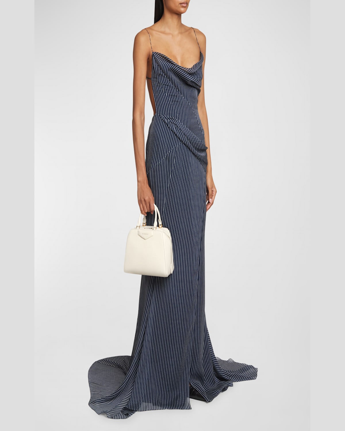 Givenchy Antigona Cube Mini Top-handle Bag In Shiny Tumbled Leather In Ivory