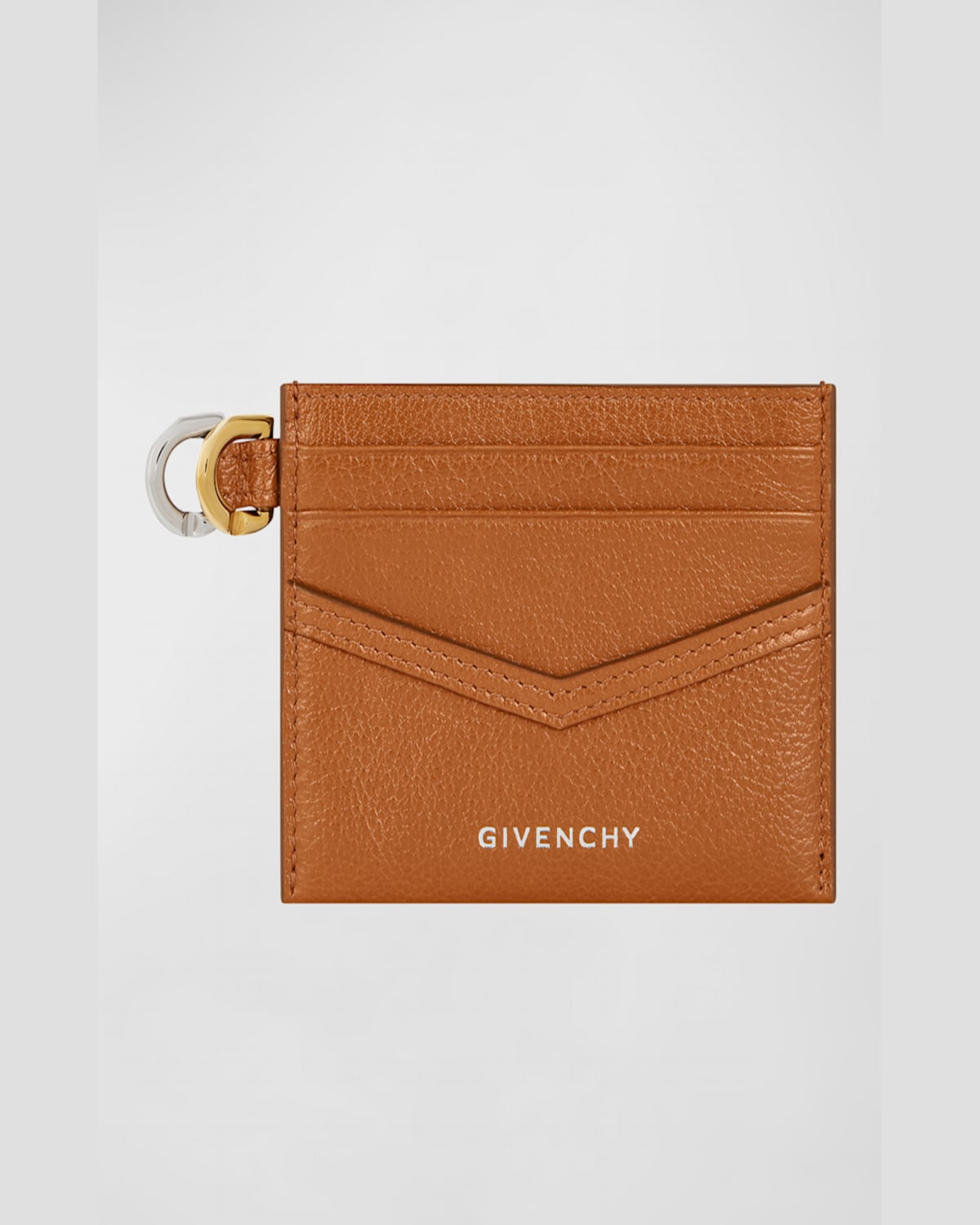 Givenchy Voyou Card Case In Tumbled Leather In Soft Tan