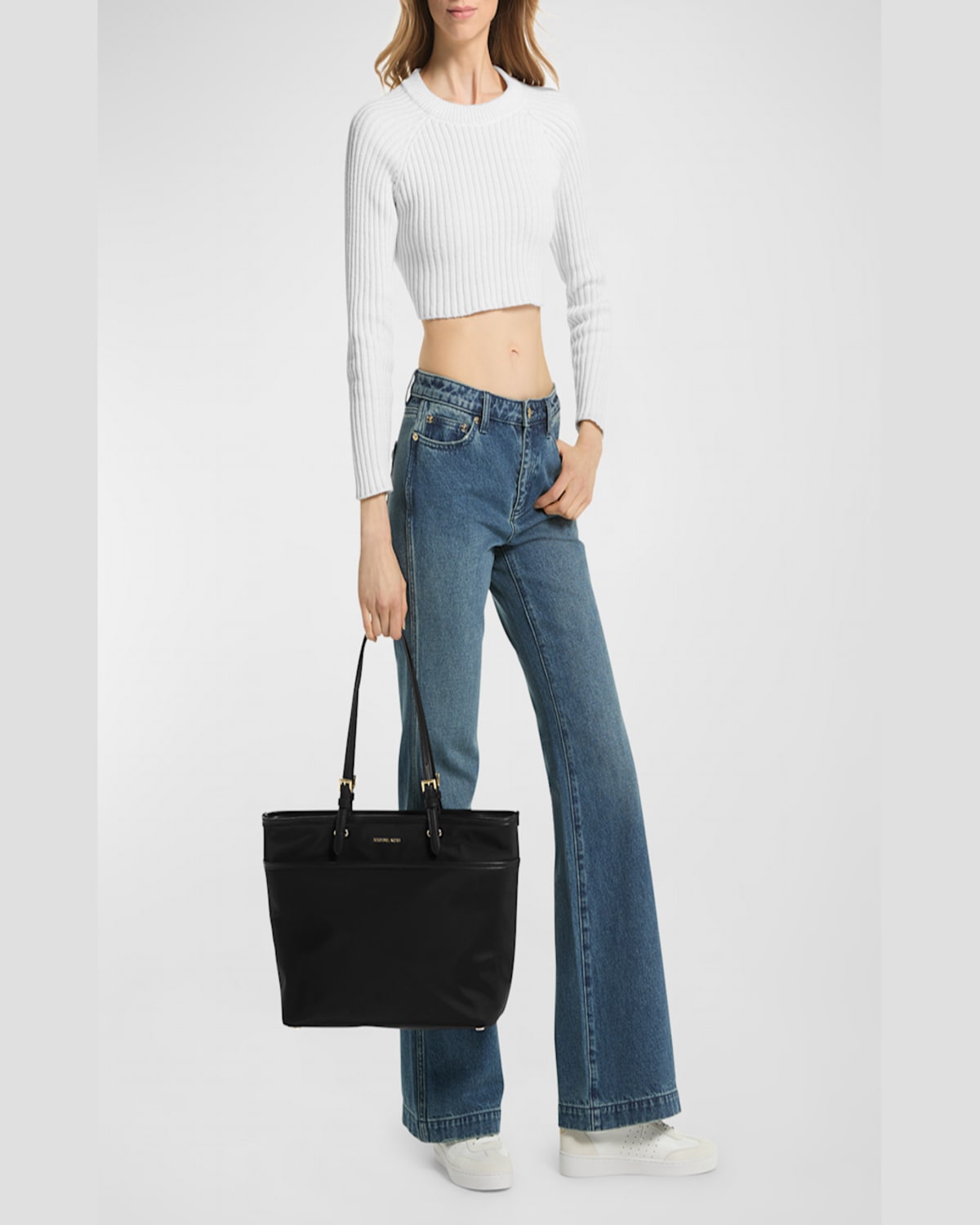 Michael Michael Kors Winston Large Pocket Nylon Tote Bag In Black