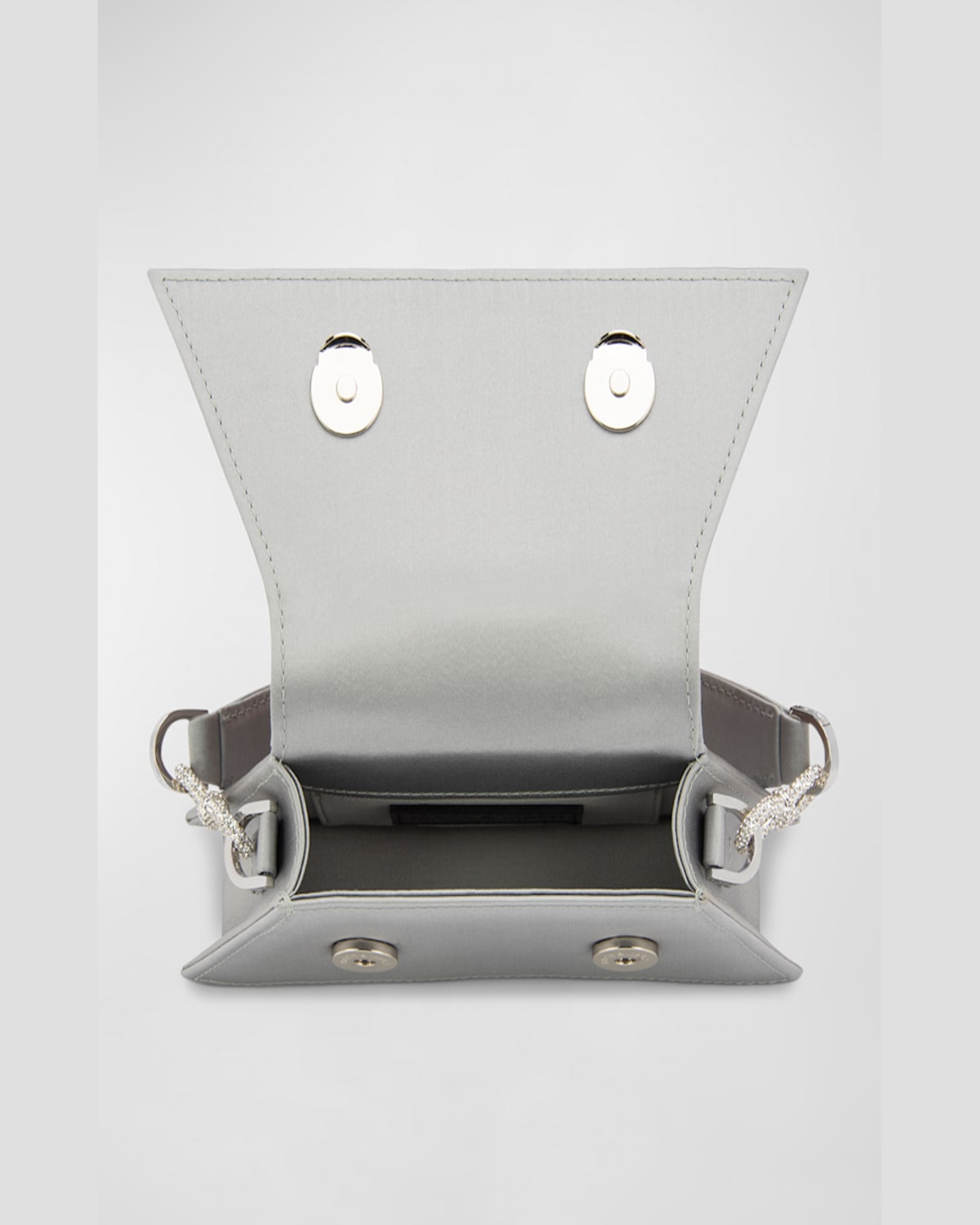 Mach&mach Samantha Embellished Bow Satin Top-handle Bag In Grey