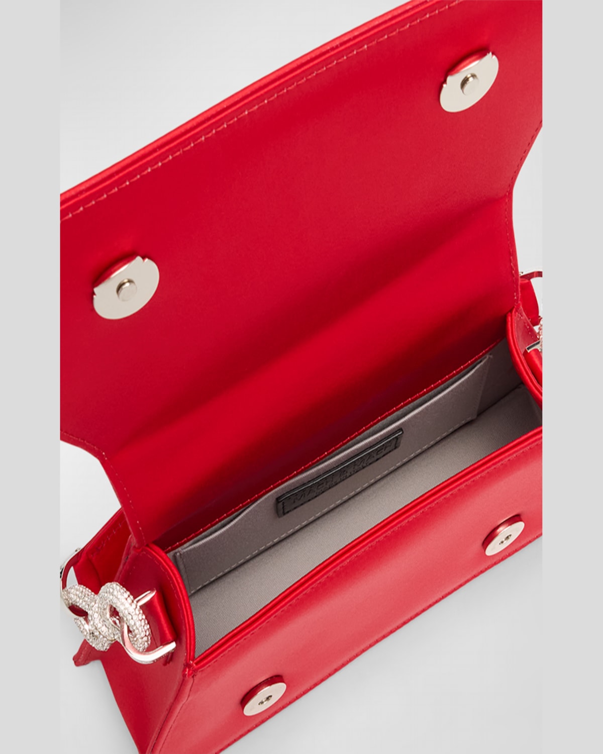 Mach&mach Samantha Double Bow Satin Top-handle Bag In Red