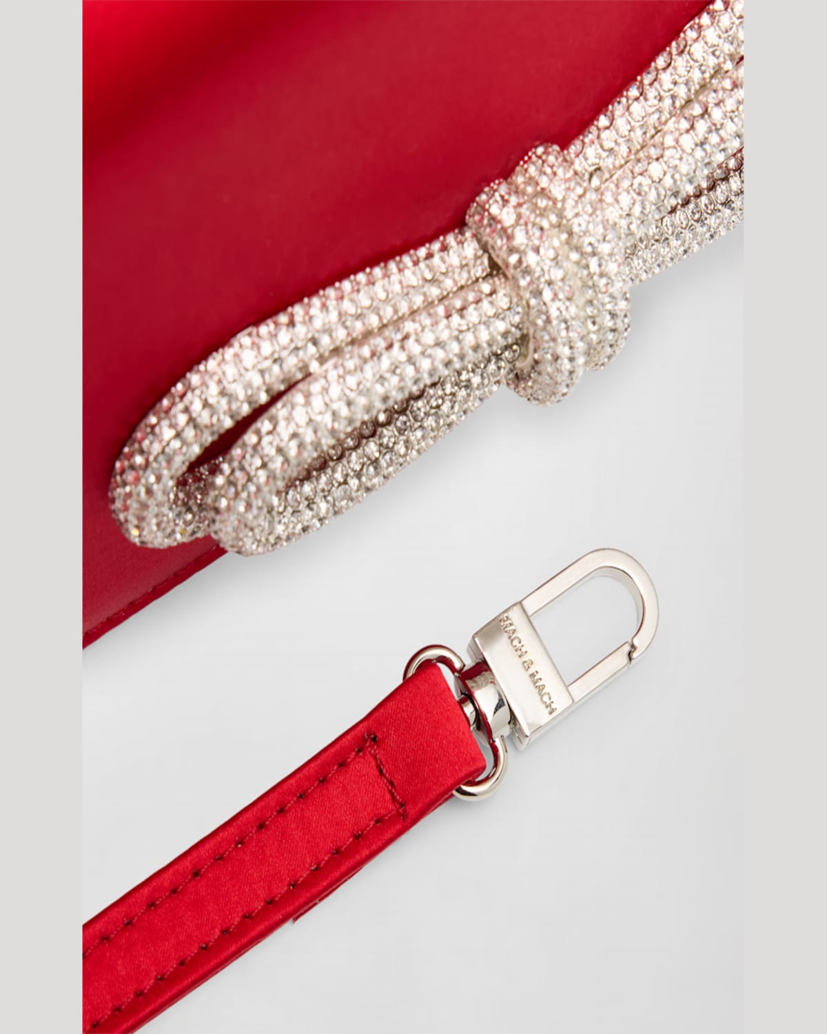 Mach&mach Samantha Double Bow Satin Top-handle Bag In Red