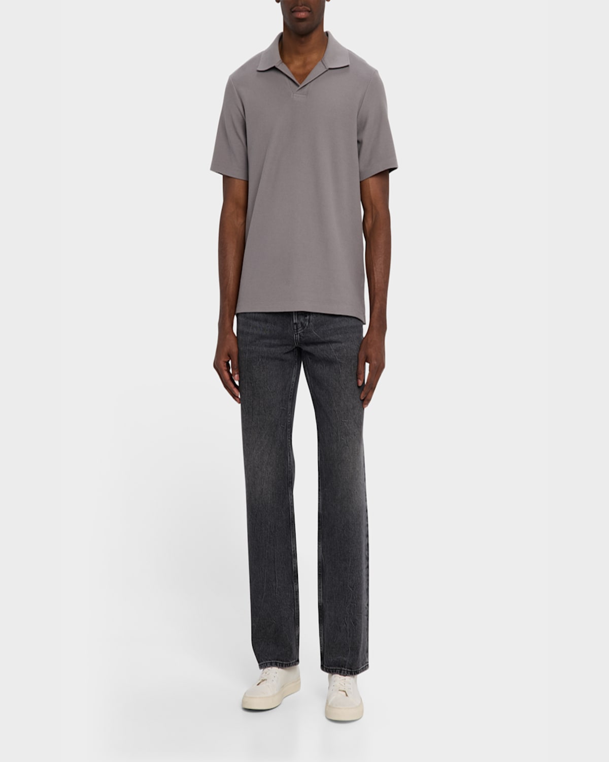 Frame Men's Jacquard Polo Shirt In Gray