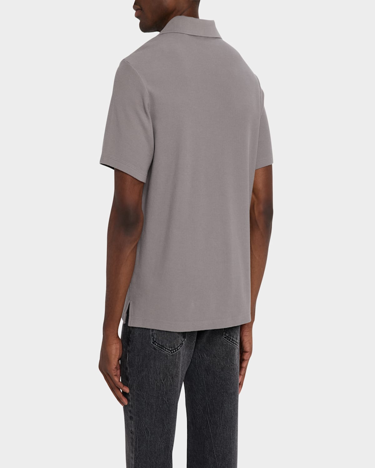 Frame Men's Jacquard Polo Shirt In Gray
